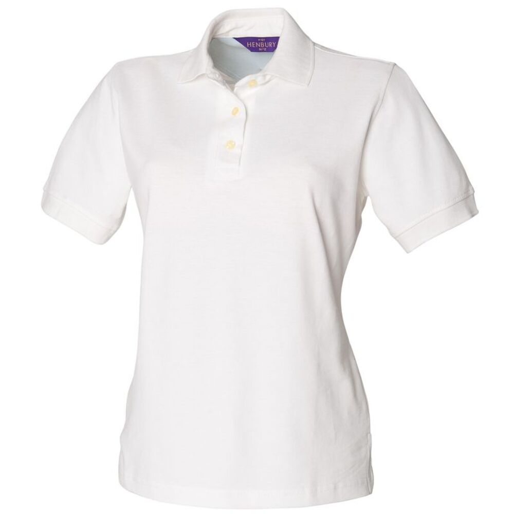 Henbury Womens/Ladies Classic Polo Shirt / White